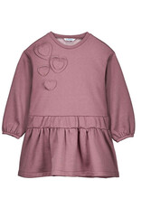 Mayoral Heart Fleece Dress, Violet Heather