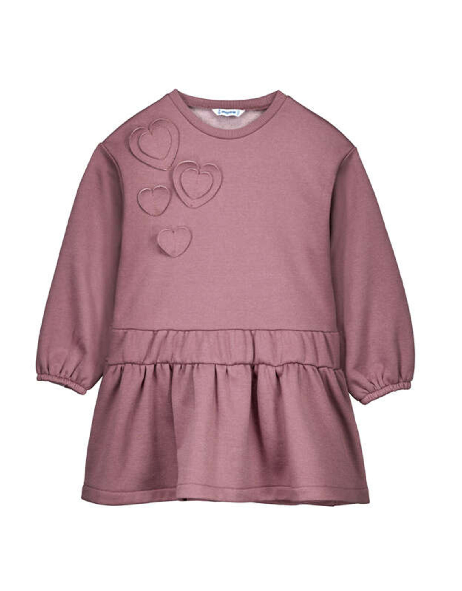 Mayoral Heart Fleece Dress, Violet Heather