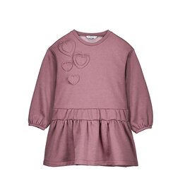 Mayoral Heart Fleece Dress, Violet Heather