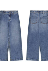 Mayoral Wide Leg Denim Pants, Medium Wash