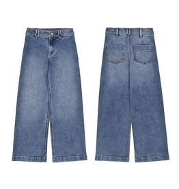 Mayoral Wide Leg Denim Pants, Medium Wash