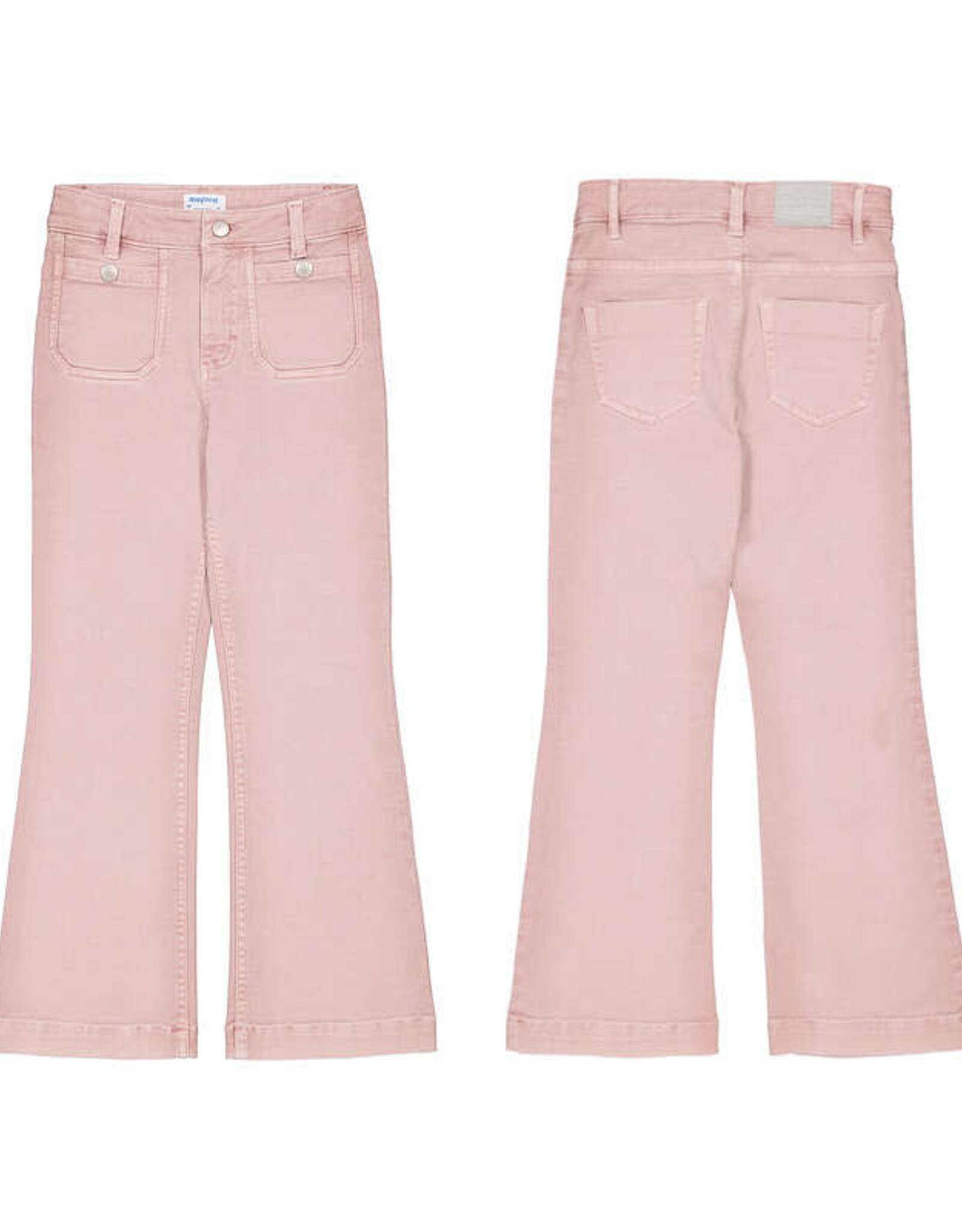 Mayoral Flaire Twill Pants, Blush