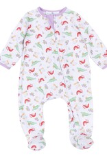 Magnolia Baby Bayou Pals Print Zip Footie