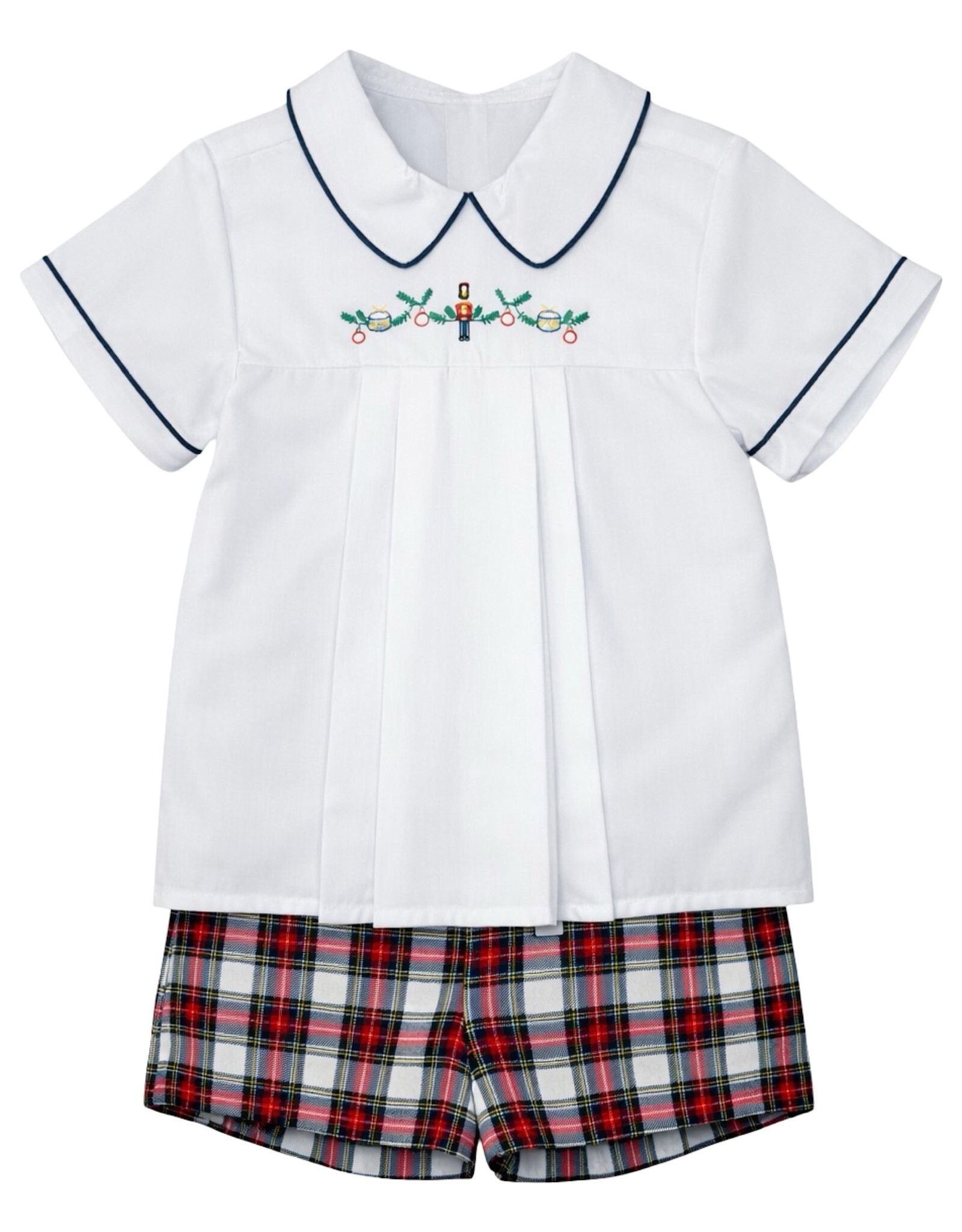 Krewe Kids Tucker Pleat Short Set, Christmas Tartan