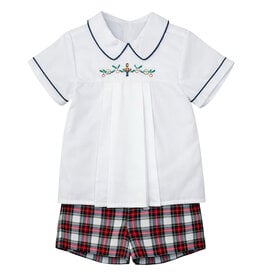 Krewe Kids Tucker Pleat Short Set, Christmas Tartan
