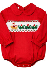 Krewe Kids Hudson LS Smock Bubble, Cajun Cord Santa