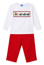 Krewe Kids Ollie LS Smock Pant Set, Cajun Cord Santa