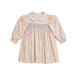 Krewe Kids Cora Smocked LS Dress, Fall Ditsy Floral