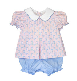 Krewe Kids Isabelle Pleat Bloomer Set, Boots and Bows