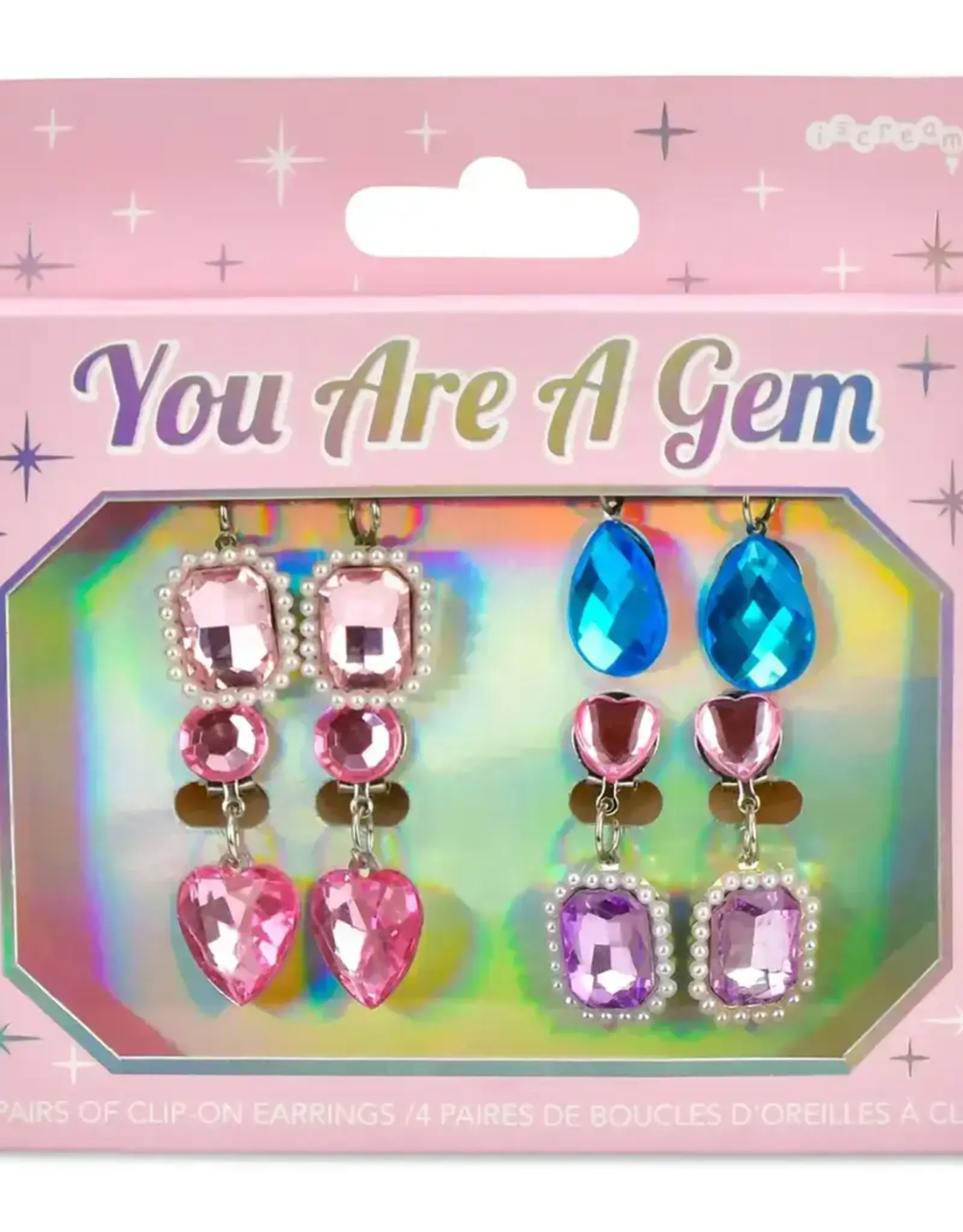Iscream You're A Gem Clip On Earring Set