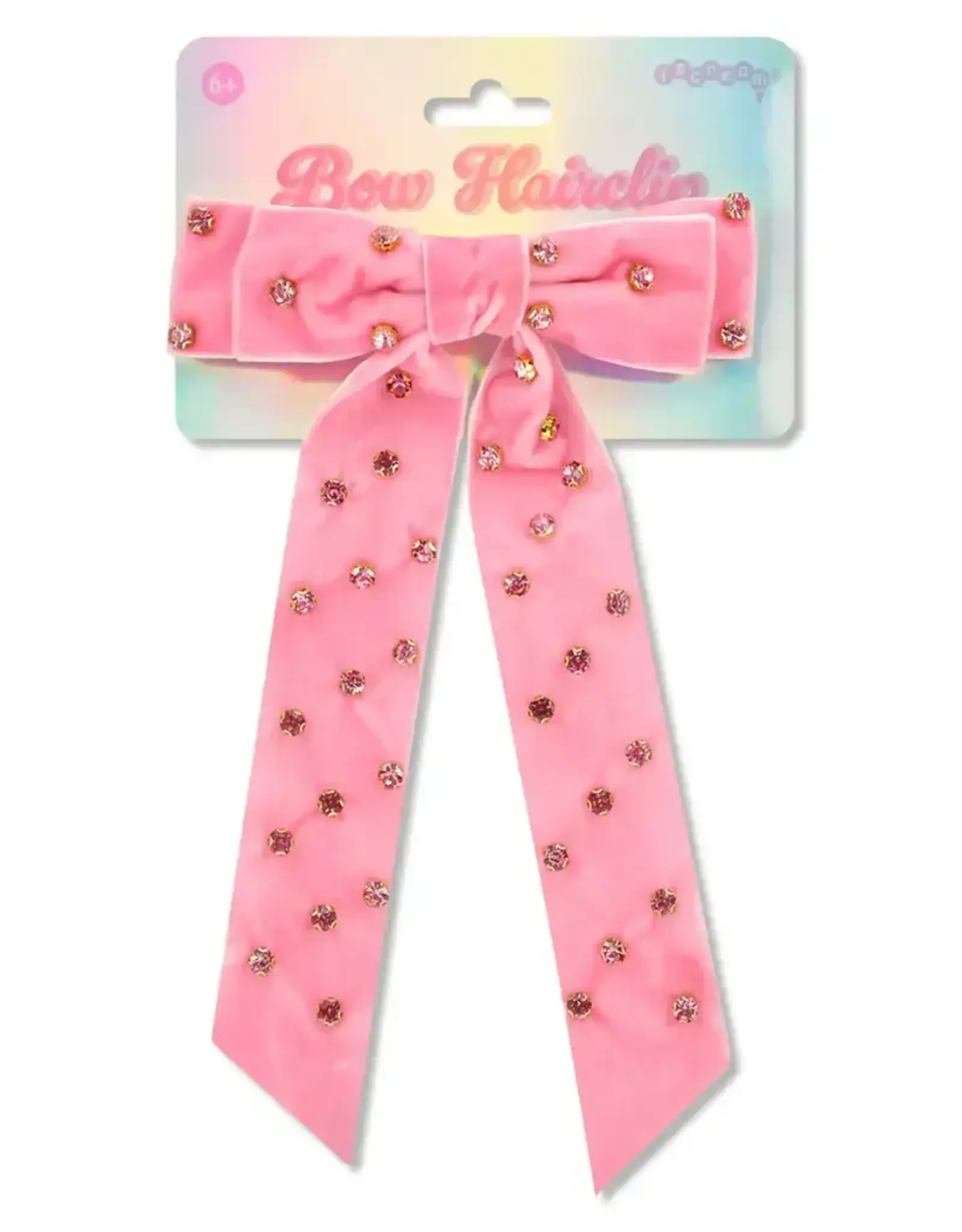 Iscream Pink Rhinestone Bow Hair Clip