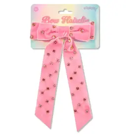 Iscream Pink Rhinestone Bow Hair Clip
