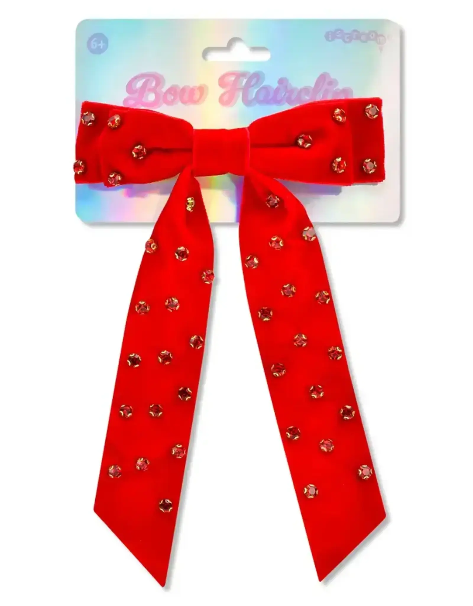 Iscream Red Rhinestone Bow Hair Clip