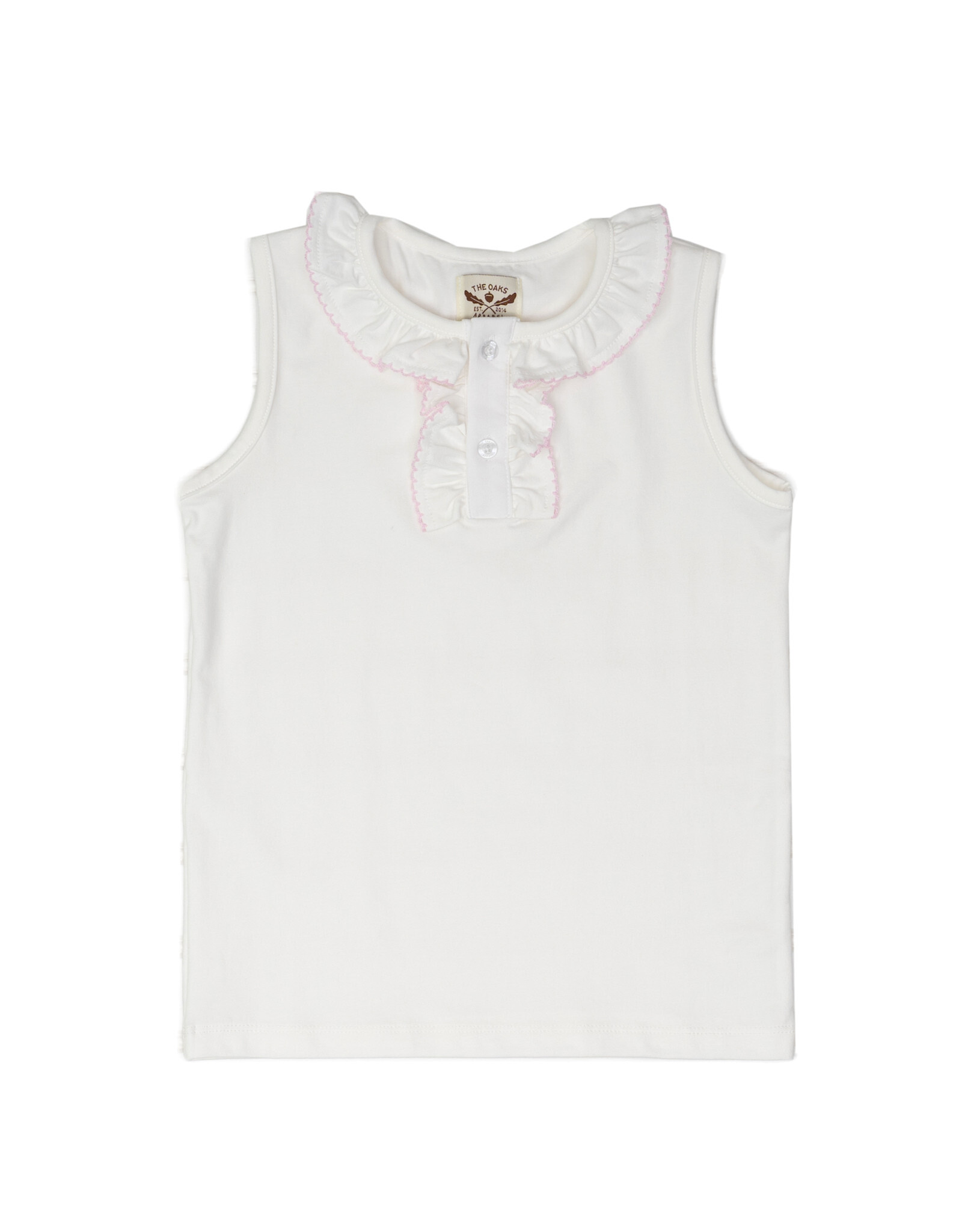 The Oaks Lucy White w/ Pink Trim Top