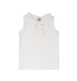 The Oaks Lucy White w/ Pink Trim Top