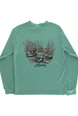 The Bailey Boys LS Performance Logo Tee, Decoy on Green
