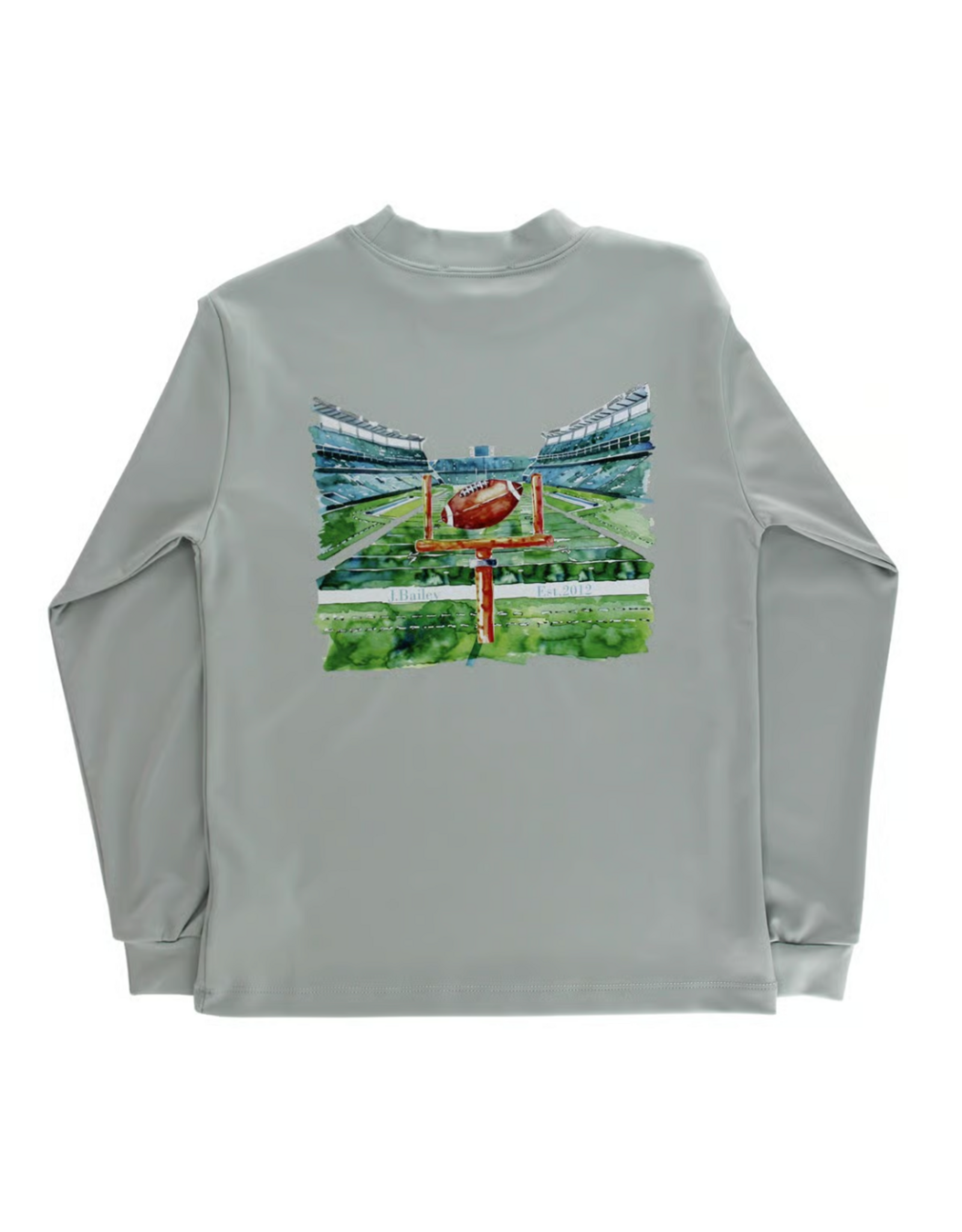 The Bailey Boys LS Performance Logo Tee, Football on Sage