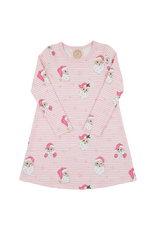The Beaufort Bonnet Company LS Polly Play Dress, Dear Santa Pink Stripe