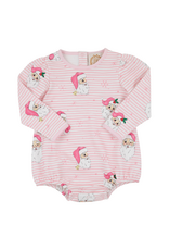 The Beaufort Bonnet Company LS Pennys Play Bubble, Dear Santa, Pink Stripe