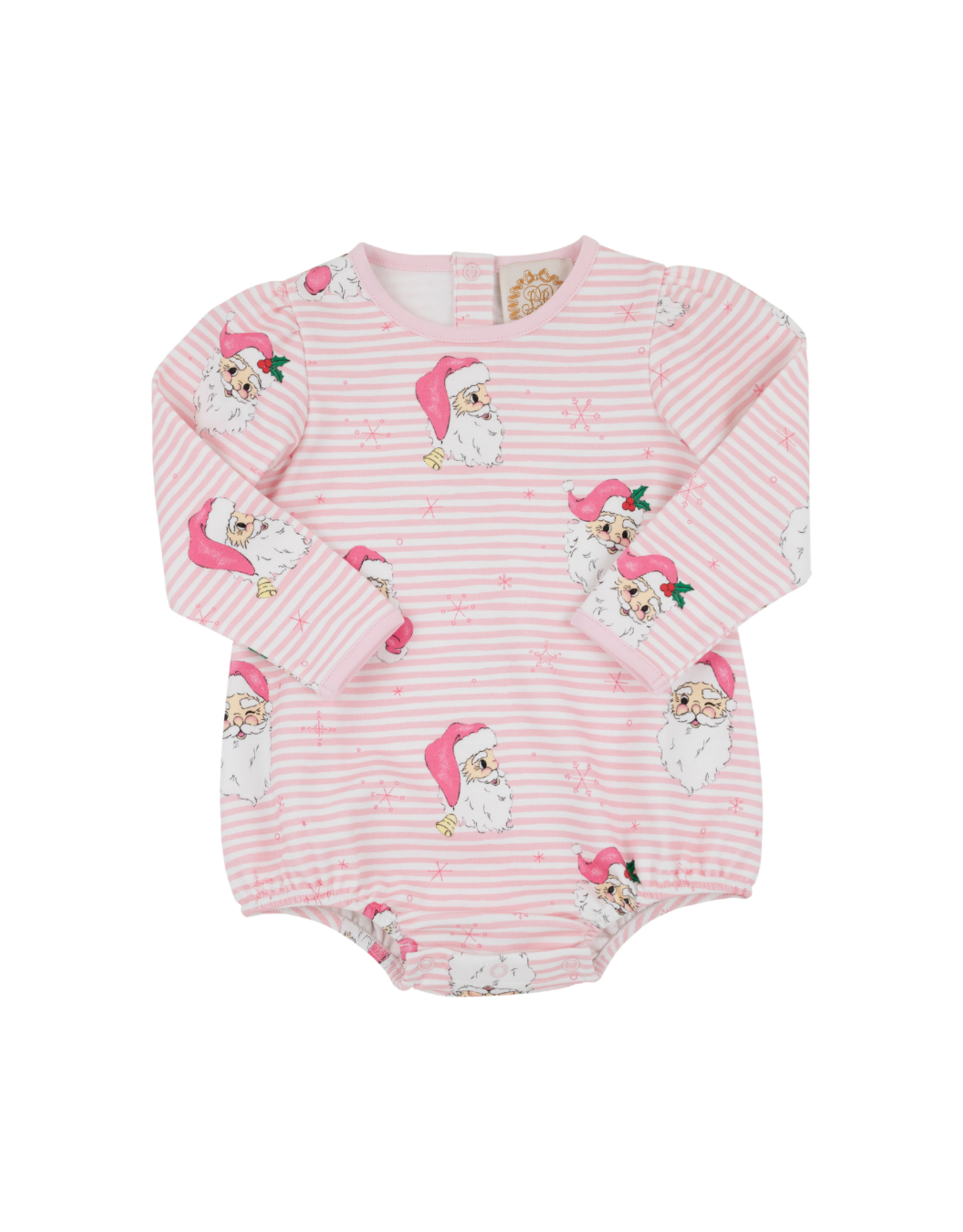 The Beaufort Bonnet Company LS Pennys Play Bubble, Dear Santa, Pink Stripe