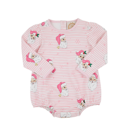 The Beaufort Bonnet Company LS Pennys Play Bubble, Dear Santa, Pink Stripe
