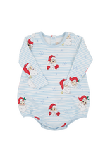 The Beaufort Bonnet Company LS Patton Play Bubble, Dear Santa, Blue Stripe