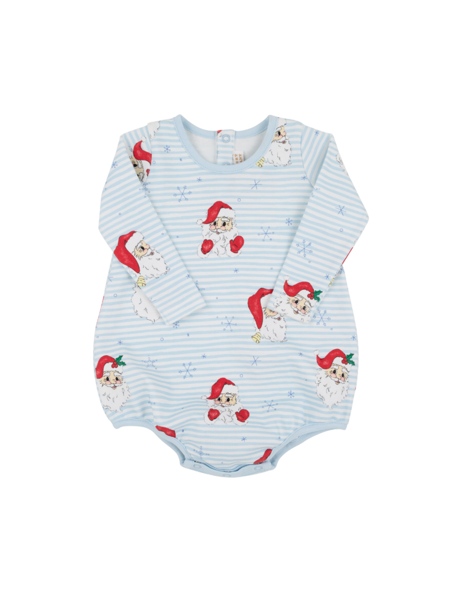 The Beaufort Bonnet Company LS Patton Play Bubble, Dear Santa, Blue Stripe
