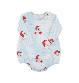 The Beaufort Bonnet Company LS Patton Play Bubble, Dear Santa, Blue Stripe