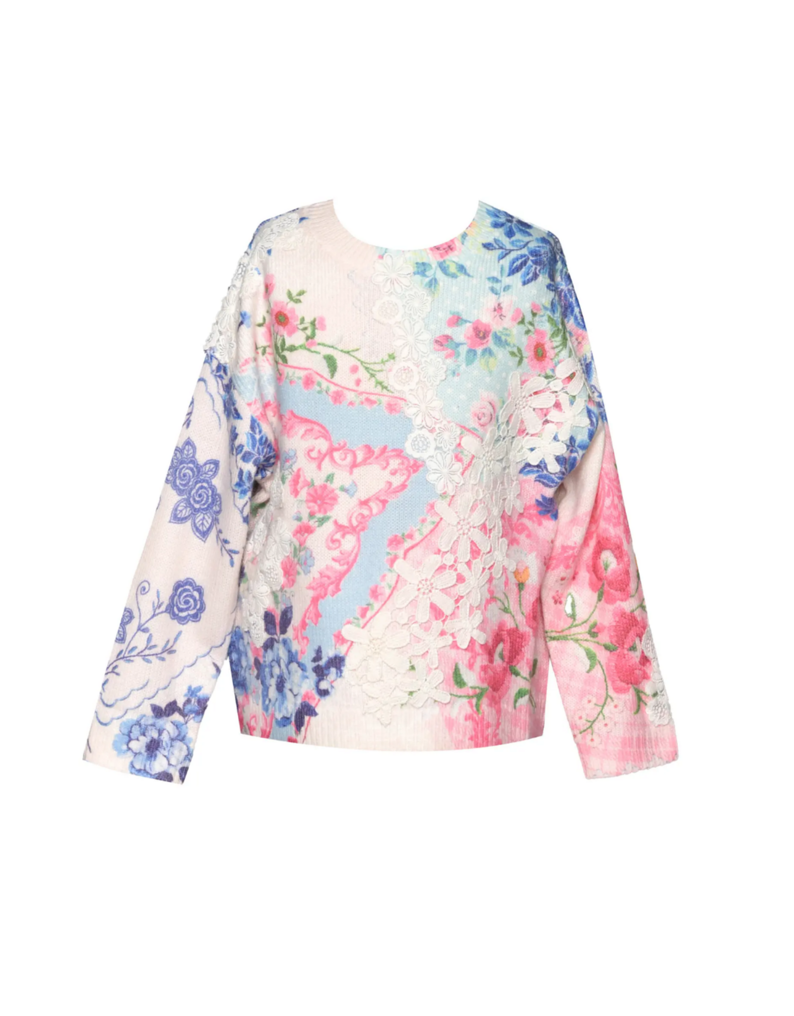Baby Sara Ivory Multi Handkerchief Print Sweater