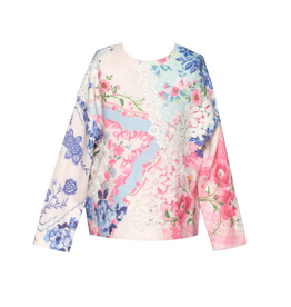 Baby Sara Ivory Multi Handkerchief Print Sweater