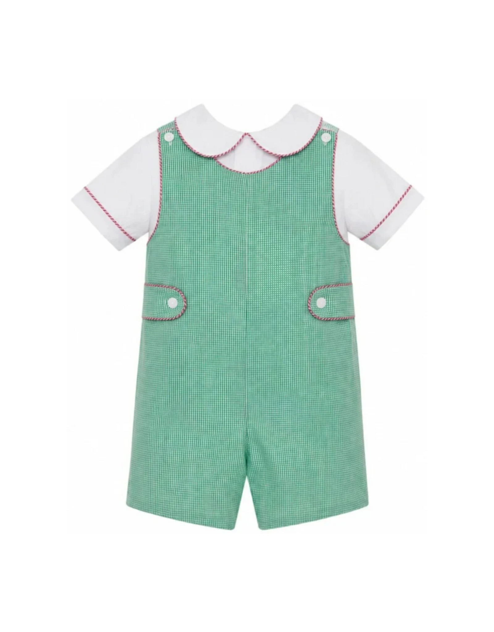 Petit Bebe Sebastian Green Gingham Jon Jon Set