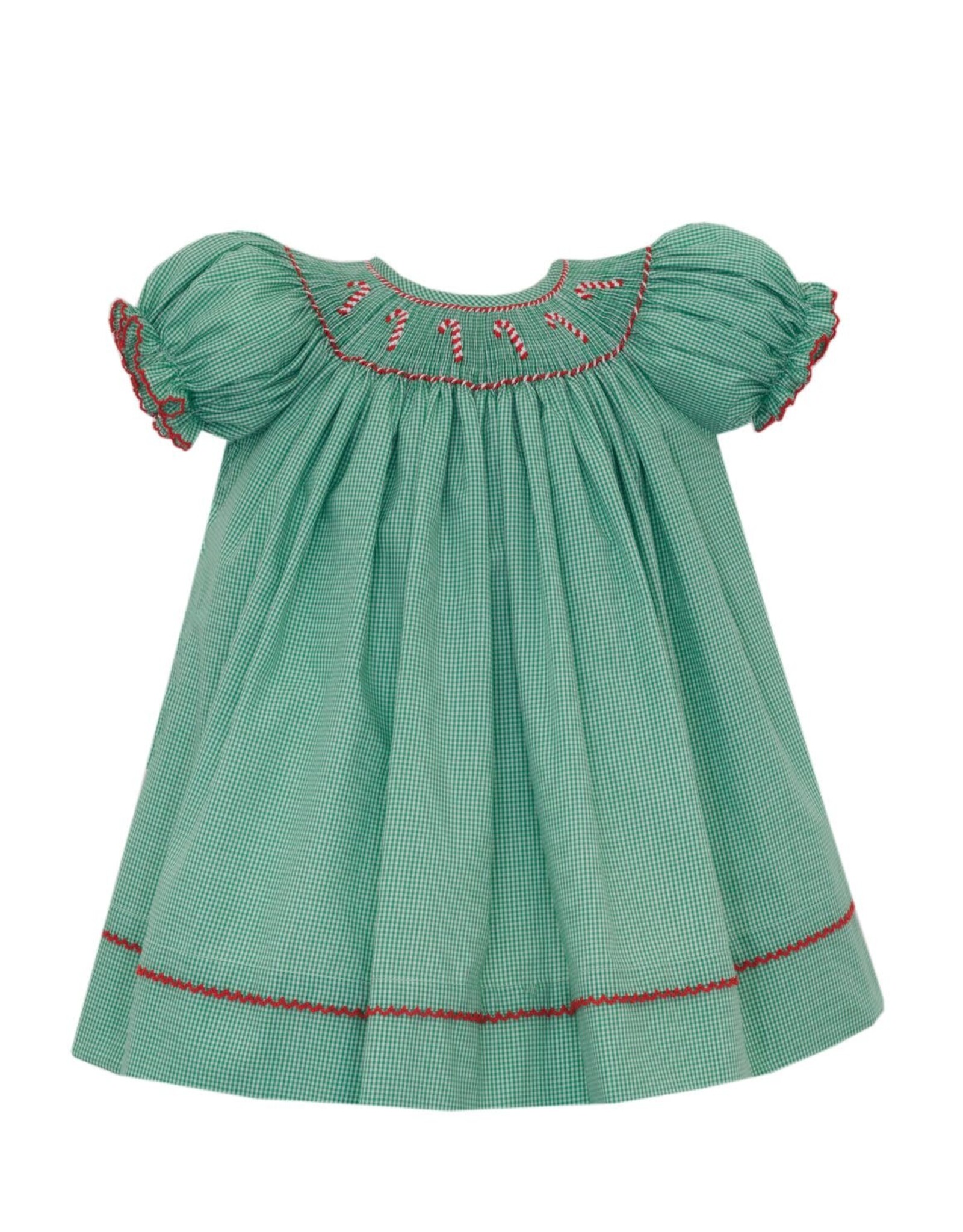 Petit Bebe Candy Cane Green Gingham Bishop