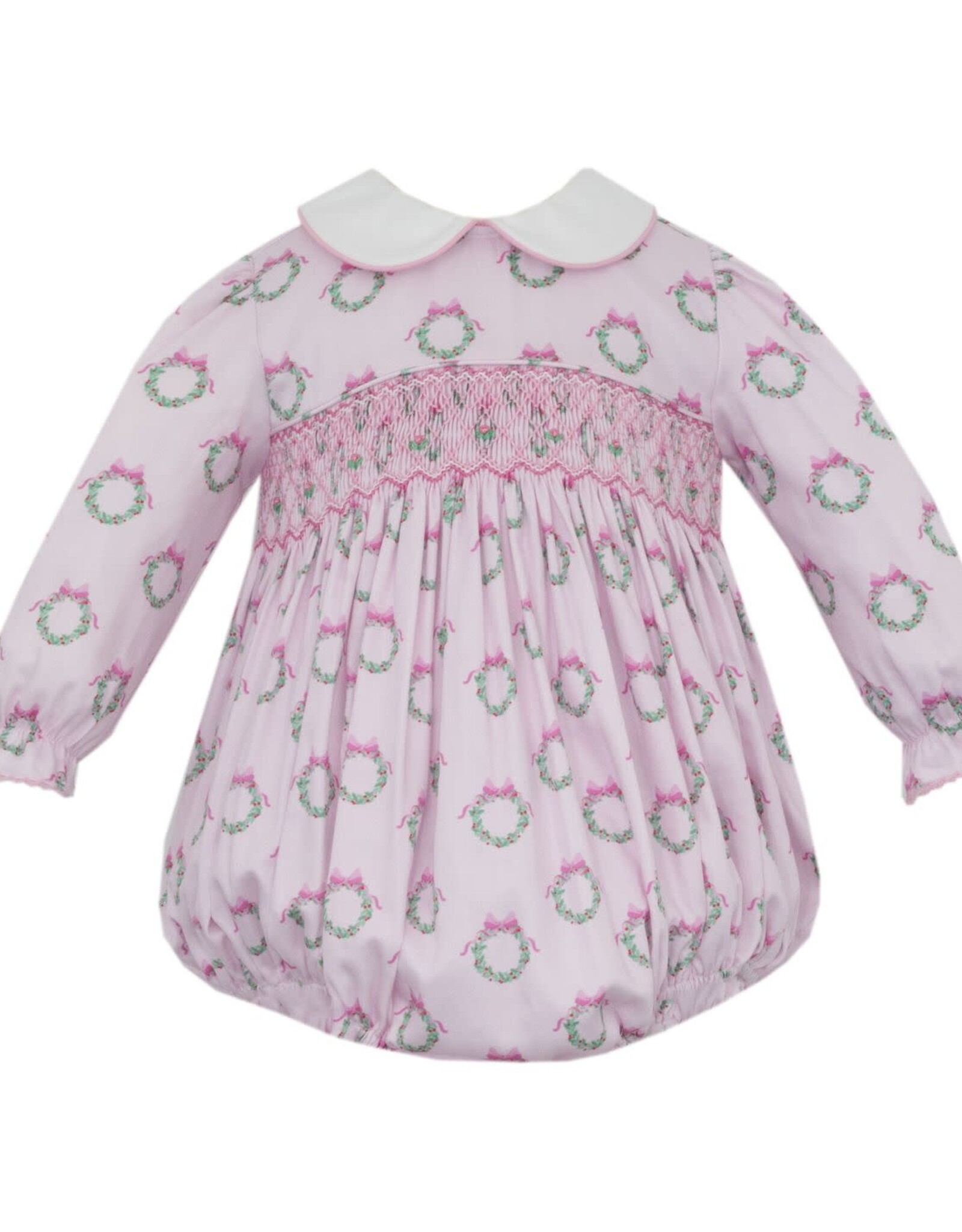 Petit Bebe LS Pink Wreath Short Bubble