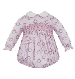 Petit Bebe LS Pink Wreath Short Bubble