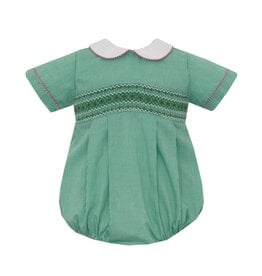 Petit Bebe Sebastian Smocked Green Gingham Bubble