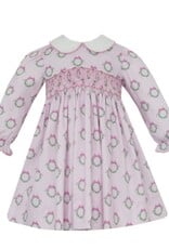 Petit Bebe LS Pink Wreath Dress