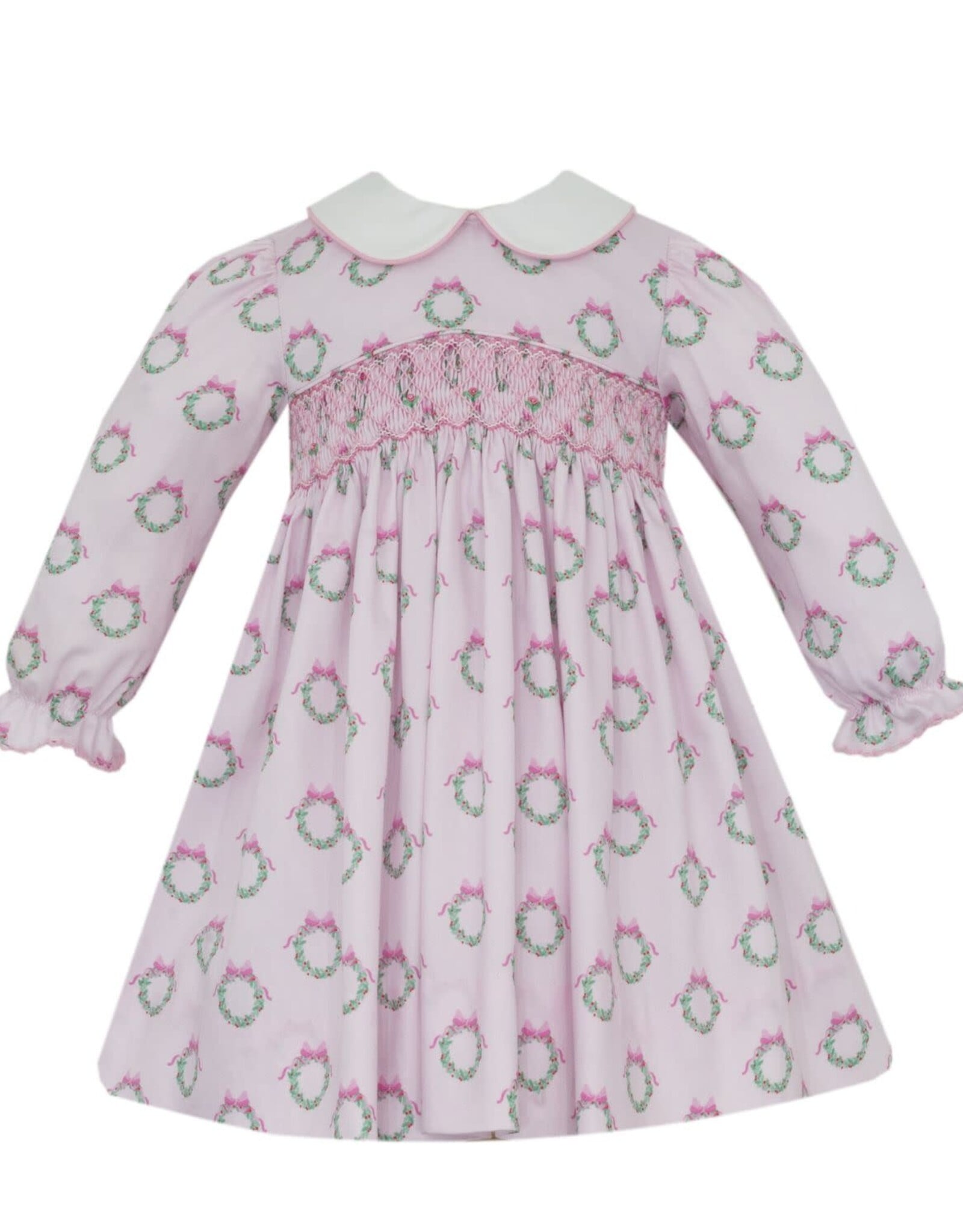 Petit Bebe LS Pink Wreath Dress