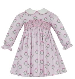 Petit Bebe LS Pink Wreath Dress