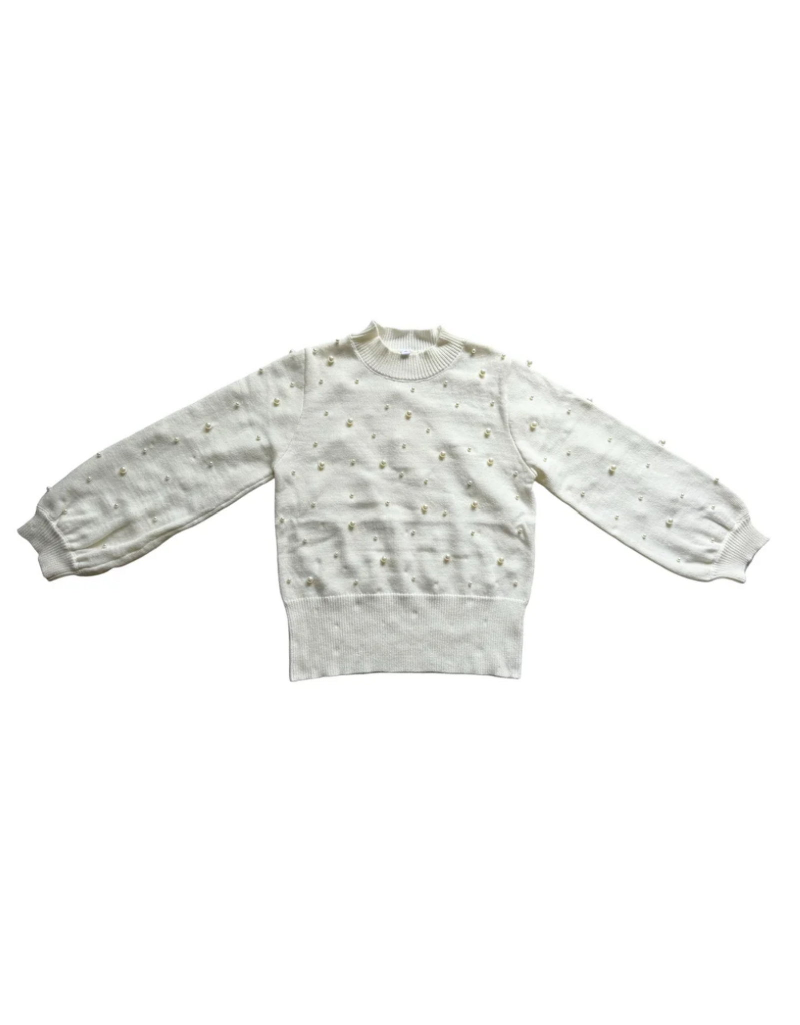 Tweenstyle White Embellished Pearl Sweater