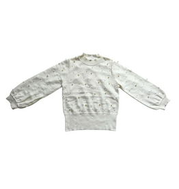 Tweenstyle White Embellished Pearl Sweater