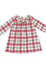 Angel Dear Holiday Plaid LS Gown w/ Ruffle Collar