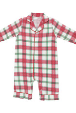 Angel Dear Holiday Plaid LS Coat Style Romper