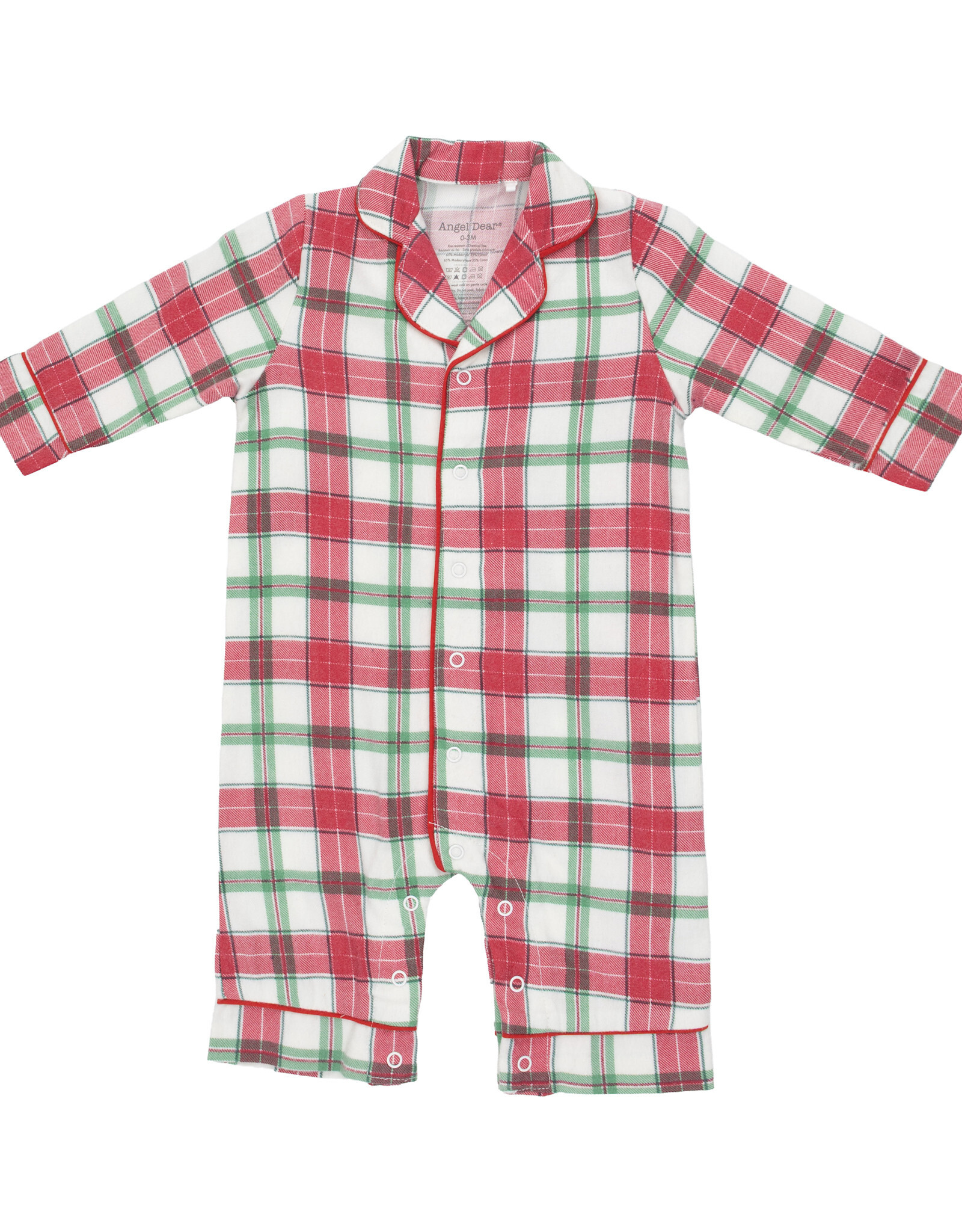 Angel Dear Holiday Plaid LS Coat Style Romper
