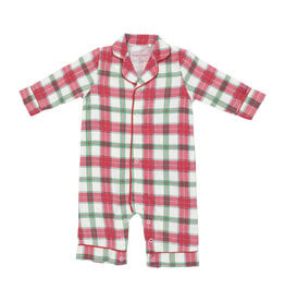 Angel Dear Holiday Plaid LS Coat Style Romper