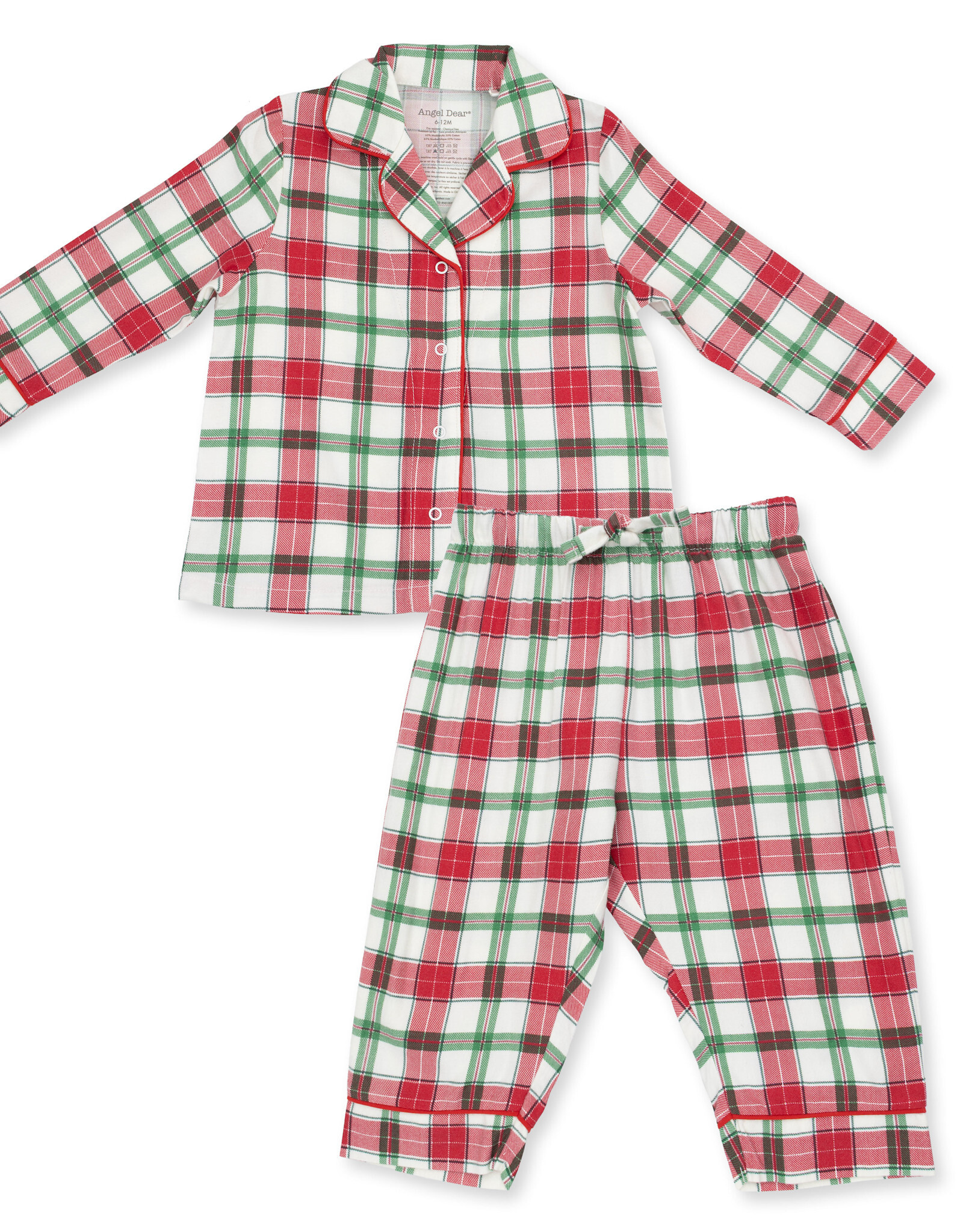 Angel Dear Holiday Plaid LS Coat Style with Pant