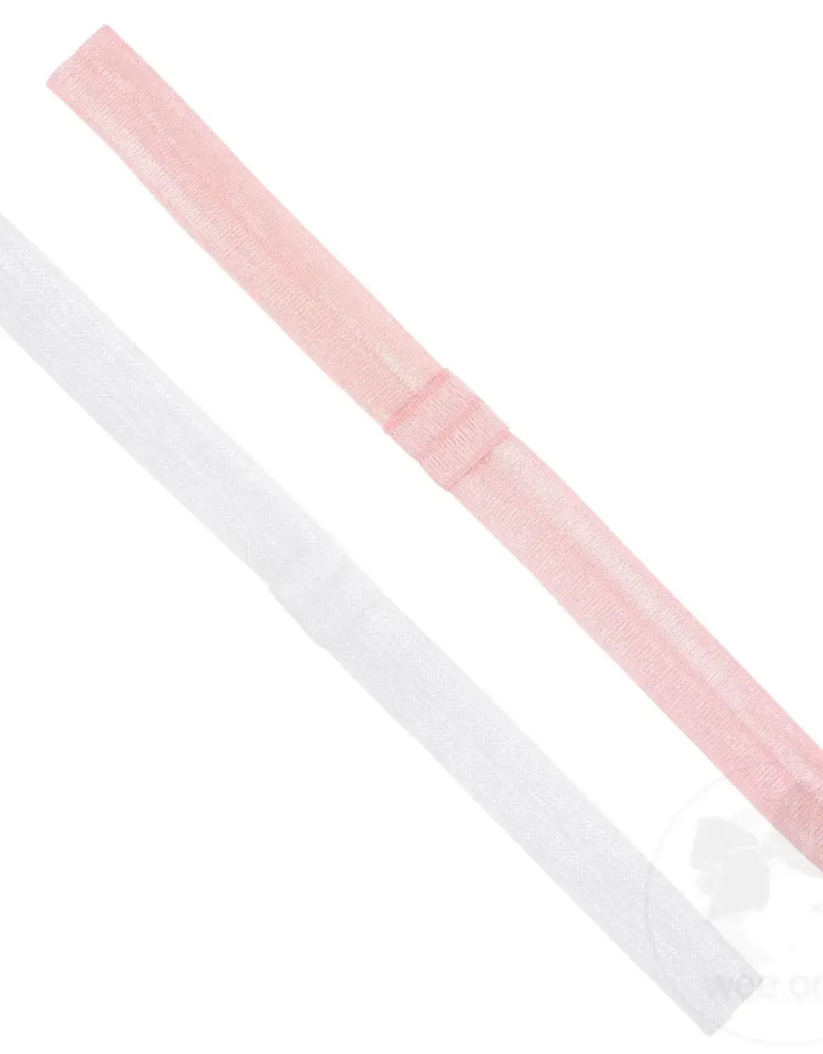 WeeOnes Add A Bow Elastic Headband, White & Light Pink