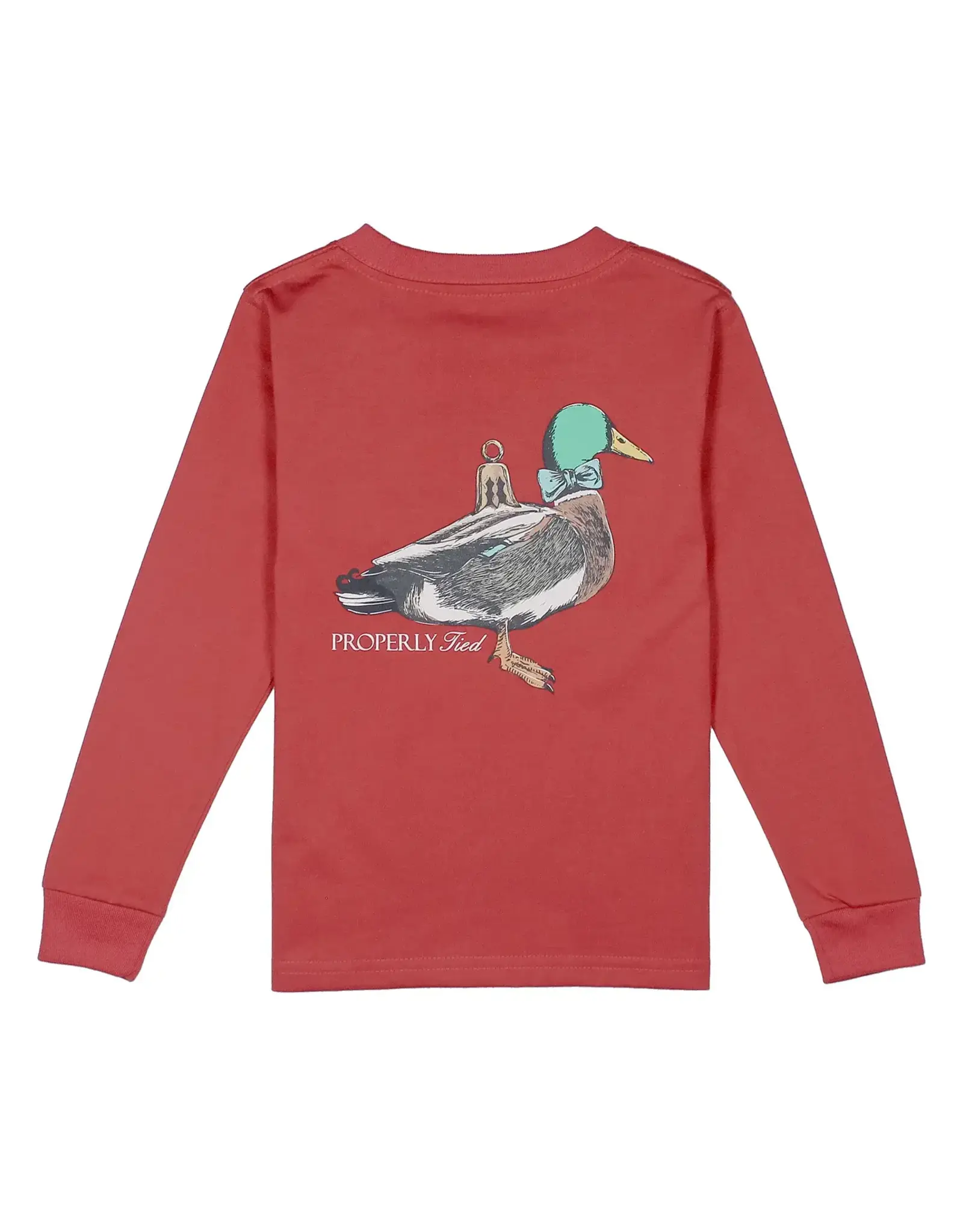 Properly Tied Duck Ornament LS Shirt Cabernet