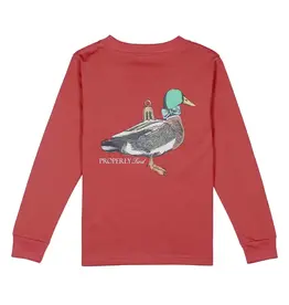 Properly Tied Duck Ornament LS Shirt Cabernet