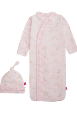 Magnetic Me Pink Serene Safari Modal Gown + Hat Set with Ruffles