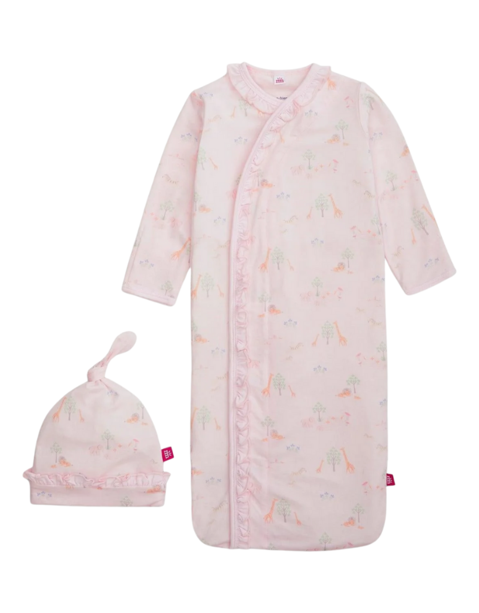 Magnetic Me Pink Serene Safari Modal Gown + Hat Set with Ruffles
